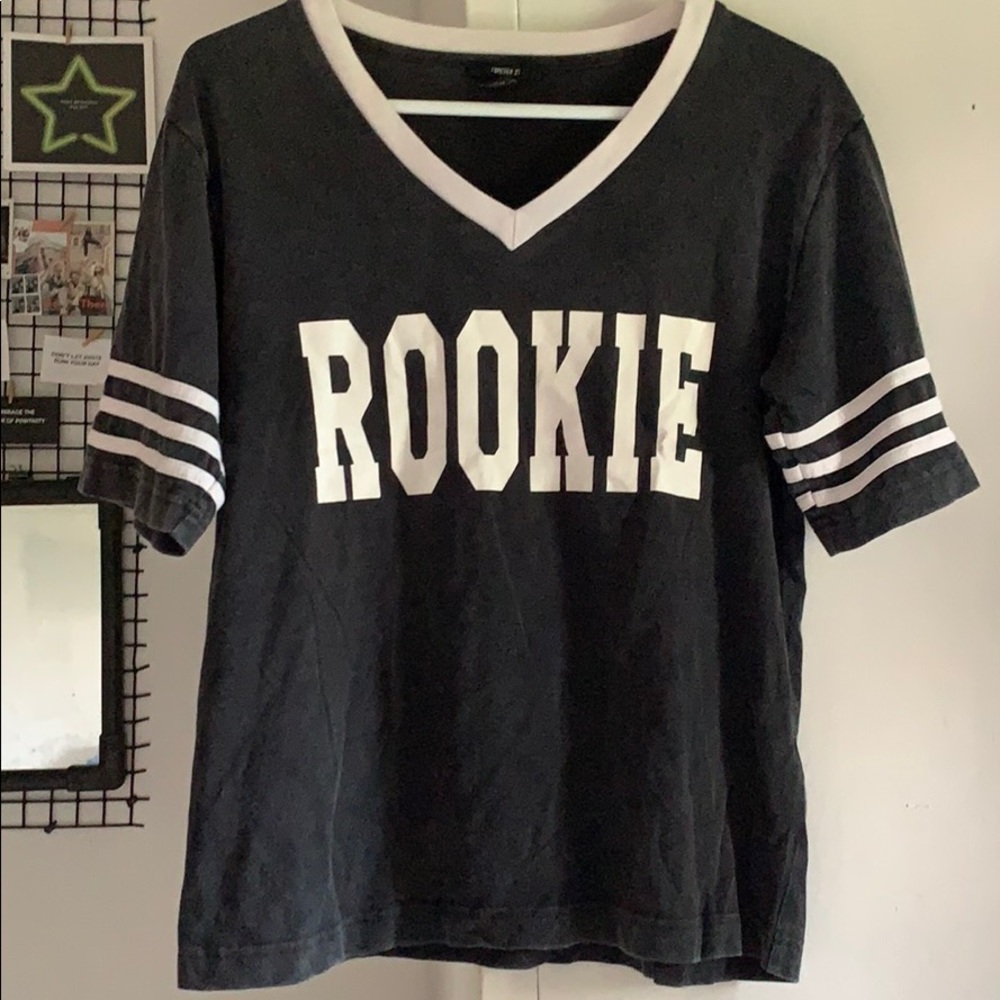 Forever 21 Rookie Statement V Neck T-Shirt